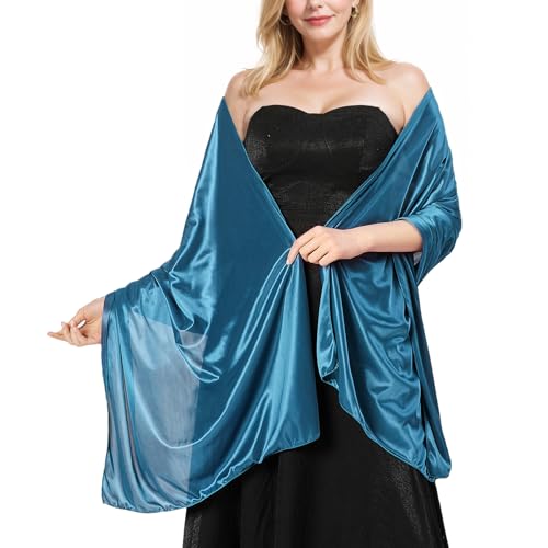 KALOEY Seide Stola Damen Festlich Fur Abendkleid Pashmina Schultertuch Sommerschal Hochzeit Geschenk von KALOEY