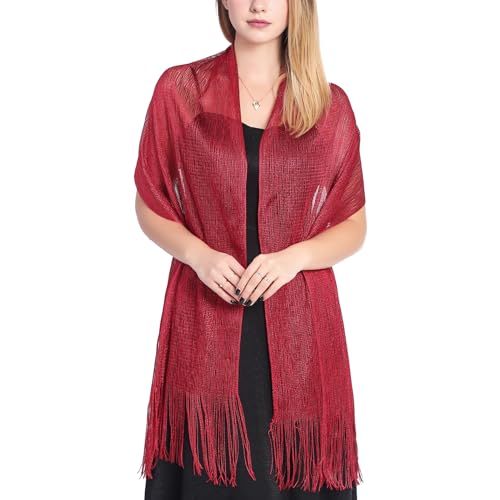 KALOEY Stola Damen Festlich Fur Abendkleid Funkelnde Metallische Abendkleid Hochzeit Pashmina Geschenkf von KALOEY