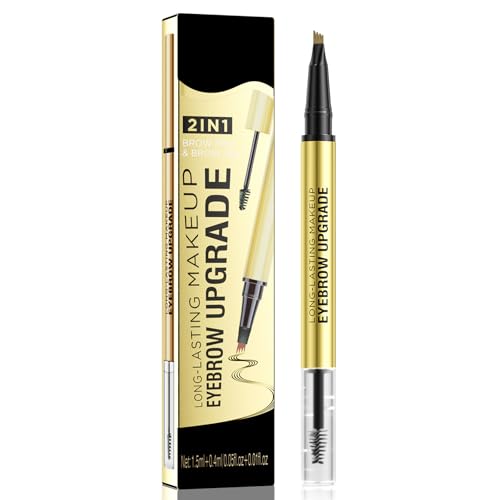 Wasserfester Augenbrauenstift - Microblading Eyebrow Pen 2-in-1 Dual-Ended 3d Augenbrauenstift mit 4 Gabelspitzen für einen natürlichen Look und ein langanhaltendes Ergebnis von KALOEY