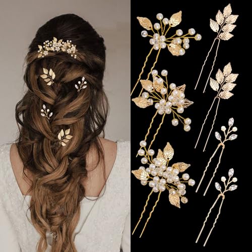 7 Stück Gold Haarschmuck für Frauen Hochzeit Haarteile für Bräute Perle Kristall Braut Haarnadeln Vintage Haarschmuck für Braut Brautjungfern 7 Stück Gold Haarschmuck für Frauen Hochzeit Haarteile für Bräute Perle Kristall Braut Haarnadeln Vintage Haarschmuck für Braut Brautjungfern von KALOLIA