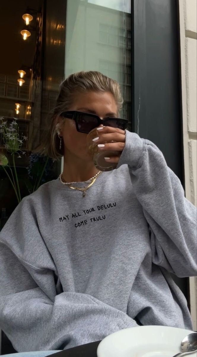 May All Your Delulu Come Trulu Crewneck Stay Delusional Pullover Staying Is The Solulu Pinterest Aesthetic Minimalist Best Friend Git von KALOStudios