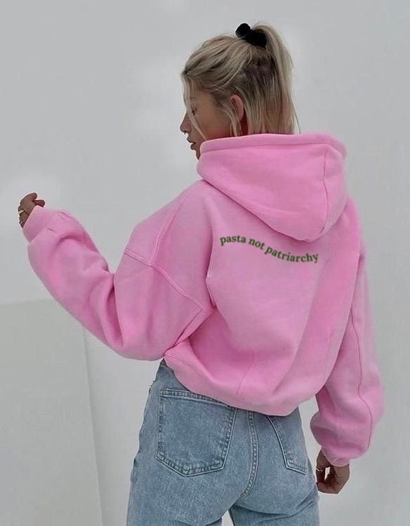 Pasta Not Patriarchy Minimalistic Hoodie // Smash Destroy The Pullover Feminist Feminism Sweatshirt Best Friend Gift von KALOStudios