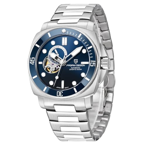 KALPADIVES Pd1736 Herrenuhr Japanisches Uhrwerk Saphirglas Datum Display Business Luxusuhr, Silber Blau Pd-1736hj von KALPADIVES