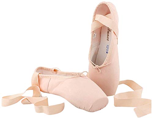 KALUNBS Damen Mädchen Spitzenschuhe Ballettschläppchen Ballettschuhe Tanzschuhe Ballett Trainings Schläppchen von KALUNBS