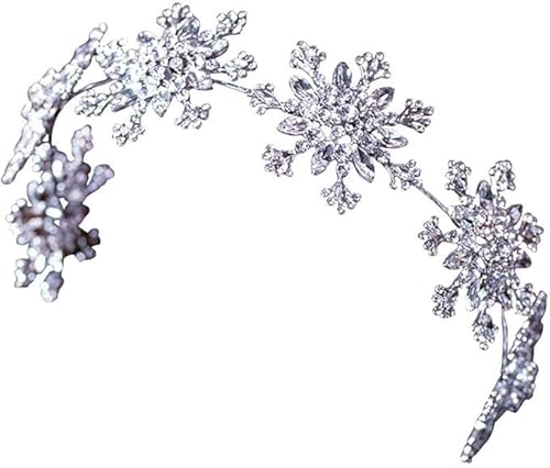 KALUO Temperament Modeschmuck Kristall Krone Diadem Stirnband Hochzeit Haarschmuck Schneeflocke Haarband Strass Haarschmuck KALUO Temperament Modeschmuck Kristall Krone Diadem Stirnband Hochzeit Haarschmuck Schneeflocke Haarband Strass Haarschmuck von KALUO