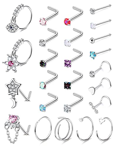 KALVICA 20G Nasenpiercing Steck für Damen Männer Chirurgenstahl Nasenpiercing mit Zirconia L-Form Nasenstecker Piercing Tragus Lippenpiercing Labret Stecker Conch Daith Piercings Schmuck KALVICA 20G Nasenpiercing Steck für Damen Männer Chirurgenstahl Nasenpiercing mit Zirconia L-Form Nasenstecker Piercing Tragus Lippenpiercing Labret Stecker Conch Daith Piercings Schmuck von KALVICA