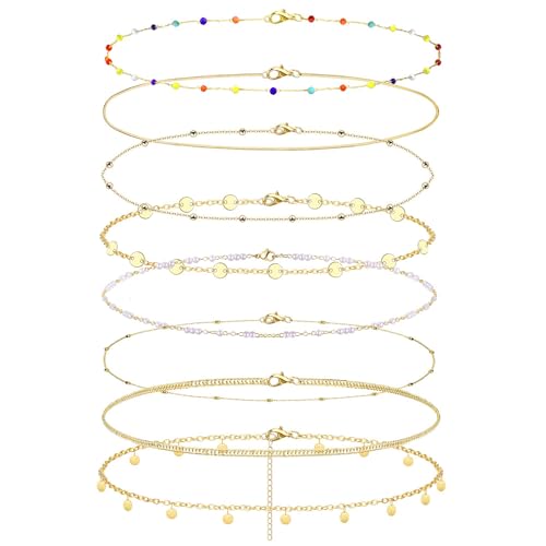 KALVICA 6/8 Stück Bauchkette Gold Damen Verstellbarer Taillenkette Damen Mode Körperkette Body Chain Schmuck Set für Frauen Belly Chain von KALVICA