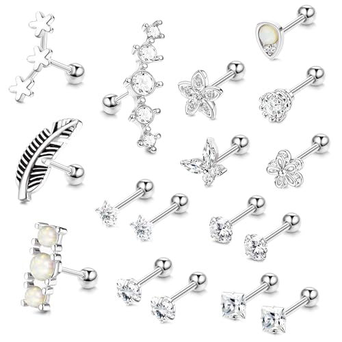 KALVICA 9-24Pcs Conch Piercing CZ Helix Piercings Set Klein Tragus Piercing Ohr Schmuck für Damen von KALVICA