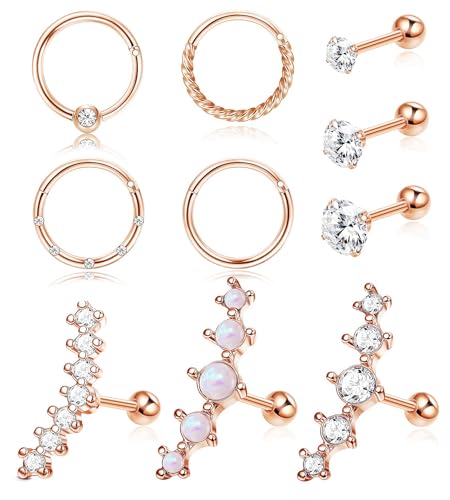 KALVICA 9-24Pcs Conch Piercing CZ Helix Piercings Set Klein Tragus Piercing Ohr Schmuck für Damen von KALVICA