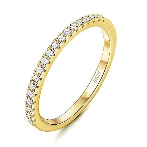 KALVICA 925 Sterling Silber Eternity Ring Damen Ewigkeitsring 2mm Zirkonia Memoire Ring Vorsteckring Schmal Silber Gold Rosegold von KALVICA