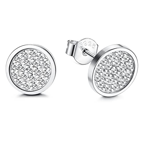 KALVICA 925 Sterlingsilber Runde Ohrstecker Damen Hypoallergen Rhodiniert Verhindert Oxidation 5A+ Zirkonia Sterlingsilber Ohrringe Silber Gold Roségold von KALVICA