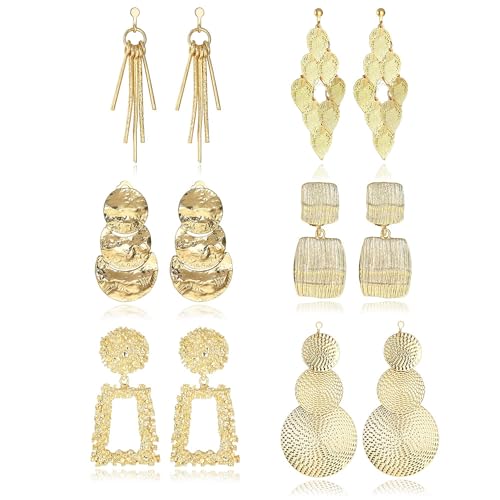 KALVICA Hängend Ohrringe für Damen Mädchen Mode Baumeln Ohrringe Hypoallergen Lightweight Drop Anhänger Ohrringe Wellendrehung Einzeln Blätter Vintage Tropfen Ohrringe Set von KALVICA