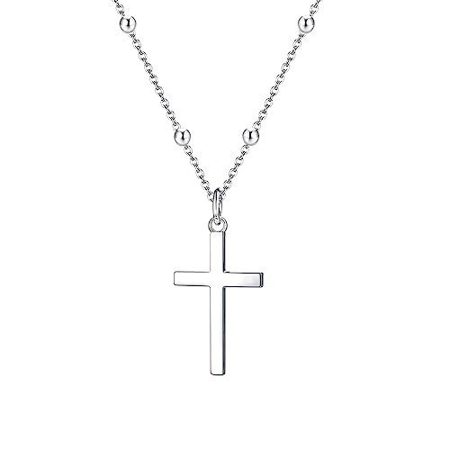 KALVICA Kreuz Kette für Damen Herren Kette mit Kreuz Anhänger Silber Kreuz Anhänger Halskette Christentum Religiöse Geschenke Schmuck von KALVICA