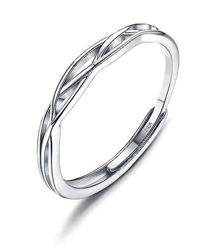 KALVICA Ring Sterling Silber 925 für Damen Herren Keltischer Knoten Minimalistisch Ring Vintage Silberring Finger Ring Stapelbare Verstellbar Ring Modeschmuck Geschenk von KALVICA
