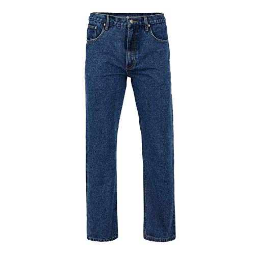 KAM EXTRA HOCH KLASSISCHE PASSFORM WESTERN STIL DENIM IN STEIN BLAU GEWASCHEN(150) IN TAILLE 32-50, L38 - Stone Wash Blau, Taille W46; Schrittlänge L38 von KAM