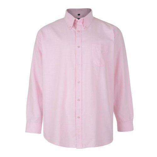 KAM Übergrößen Herren Langarm Oxford Hemd Größe 2XL bis 8XL Mehrere Farboptionen - Rosa, 4XL Brust (56-58 Inch) von KAM