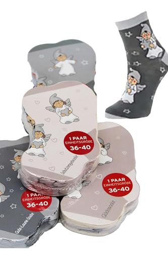 KAMACA 4er Set Paar Magische Socken Größe 36-40 mit Baumwolle Party Mitgebsel Geburtstag Magic Socks (4er Set Socken Schutzengel) von KAMACA