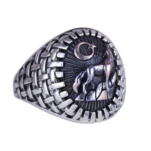 KAMBO Heulender Wolf Herren-Ring aus 925er-Sterlingsilber – von der Tierwelt inspirierter Schmuck, Silber, Kein Edelstein KAMBO Heulender Wolf Herren-Ring aus 925er-Sterlingsilber – von der Tierwelt inspirierter Schmuck, Silber, Kein Edelstein von KAMBO