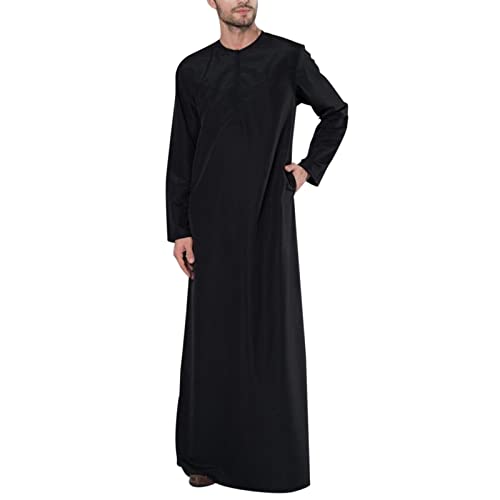 KAMEIMEI Muslimische Kleider Herren Islamische Maxikleid Kaftan Abaya Islamische Kleidung männer,Herren Muslimische Kleider Arabische Kleidung Lose Lange Ärmel Kaftan Muslimische Kleider von KAMEIMEI