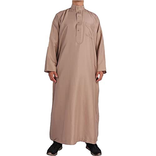 KAMEIMEI Muslimische Robe Herren Einfarbig muslimisches Kleid Islamischen Dubai Männer-Muslimische Kleider Ethnische Maxikleid Ramadan Roben Taiji Kleidung von KAMEIMEI