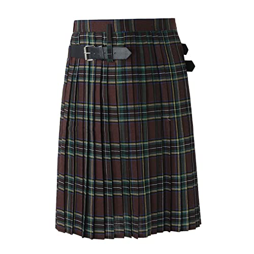 Schottischer Kilt Klassischer Rock Herren Karo Rock mit Taschen kurzer Schottenrock Karierter Kilt Schottischer Klassischer Mit Kontrasttaschen Schottischen Stil Individualität Vintage von KAMEIMEI