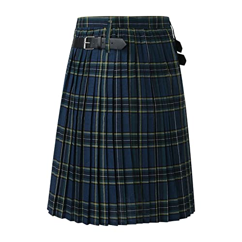 Schottischer Kilt Klassischer Rock Herren Karo Rock mit Taschen kurzer Schottenrock Karierter Kilt Schottischer Klassischer Mit Kontrasttaschen Schottischen Stil Individualität Vintage von KAMEIMEI