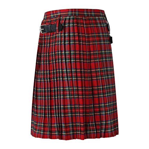 Schottischer Kilt Klassischer Rock Herren Karo Rock mit Taschen kurzer Schottenrock Karierter Kilt Schottischer Klassischer Mit Kontrasttaschen Schottischen Stil Individualität Vintage von KAMEIMEI