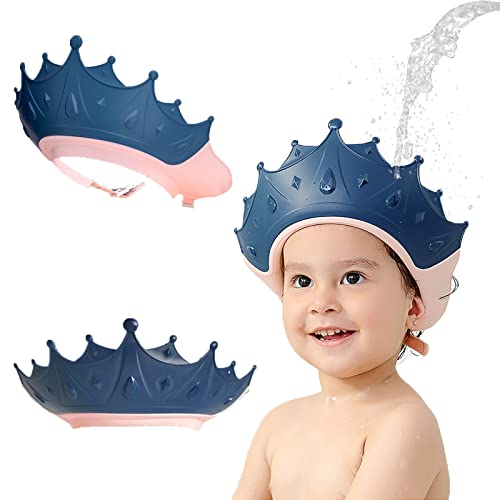 Duschhaube Kinder Baby Verstellbare Krone Haare Waschen Kinderschutz Schild Shampoo Schutz Baby-Visier für Augen, Ohren und Gesicht - KAMHBE (Blau)… von KAMHBE