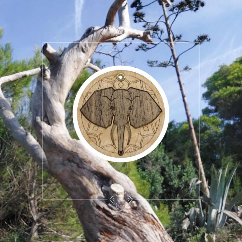 Kette, Anhänger, Halskette Mit Holzanhänger, Holzschmuck, Tierschmuck, Elefant von holztiere