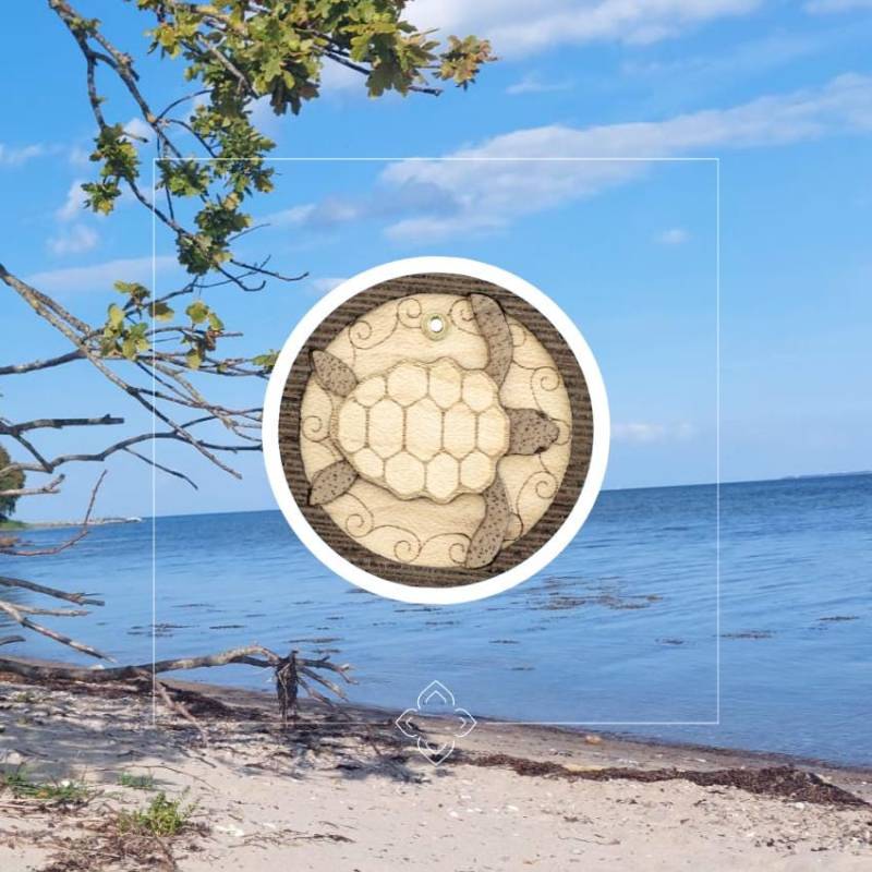 Kette, Anhänger, Halskette Mit Holzanhänger, Holzschmuck, Tierschmuck, Schildkröte von holztiere