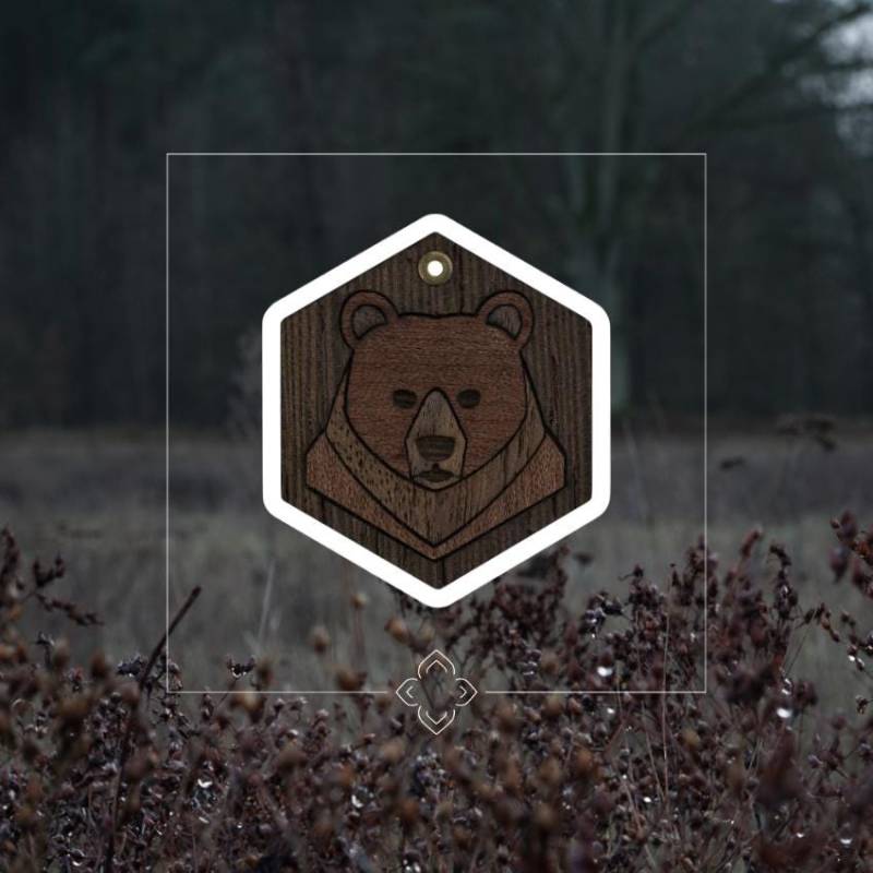 Kette, Anhänger, Halskette Mit Holzanhänger, Holzschmuck, Tierschmuck, Waldtier Bär, Hirsch, Eule, Fuchs von holztiere