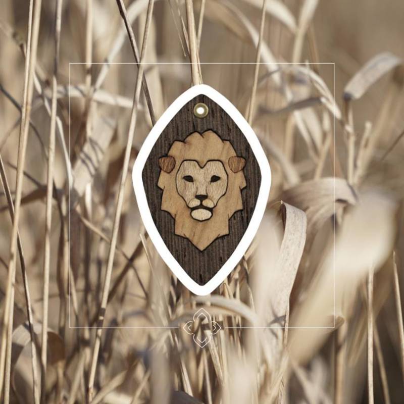 Löwen Ohrringe/Kette Aus Echtholz, Ohrhänger/Anhänger Mit Tiermotiv von holztiere