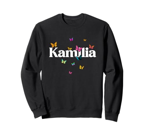 Kamilia - Schöner Mädchen Name mit bunten Schmetterlingen Sweatshirt Kamilia - Schöner Mädchen Name mit bunten Schmetterlingen Sweatshirt von KAMILIA Tochter Enkel Geburtstag Geschenkideen