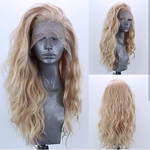 Gemischte blonde Spitze Perücken lange lockige 13x4 synthetische Spitze vorne Perücke goldene Perücke für Frauen lange wellige Perücke hitzebeständige Gemischte blonde Spitze Perücken lange lockige 13x4 synthetische Spitze vorne Perücke goldene Perücke für Frauen lange wellige Perücke hitzebeständige von KAMIMASU