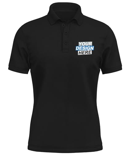 KAMKOO Custom Polo Shirt für Herren/Damen – Designe Dein eigenes T-Shirt mit personalisiertem Text, Logo oder Namen – Sportliches Golf Polo Shirt aus Baumwolle von KAMKOO