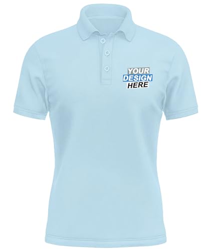 KAMKOO Custom Polo Shirt für Herren/Damen – Designe Dein eigenes T-Shirt mit personalisiertem Text, Logo oder Namen – Sportliches Golf Polo Shirt aus Baumwolle von KAMKOO