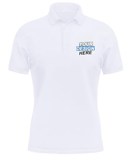 KAMKOO Custom Polo Shirt für Herren/Damen – Designe Dein eigenes T-Shirt mit personalisiertem Text, Logo oder Namen – Sportliches Golf Polo Shirt aus Baumwolle von KAMKOO