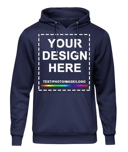 KAMKOO Individuelles Hoodie-Design – Gestalten Sie Ihr eigenes Männer- und Frauen-Pullover-Personalisiertes Sweatshirt – Customized Kapuzenpullover mit 2-seitigem Druck von KAMKOO