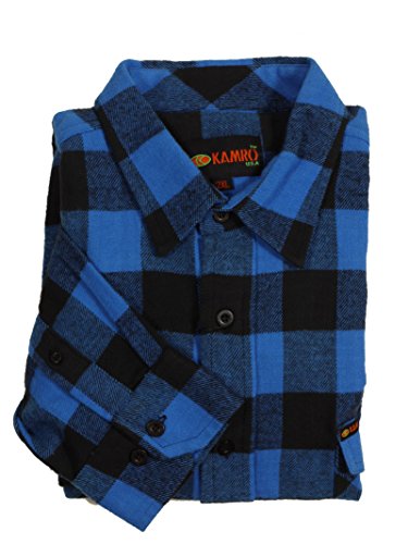 KAMRO Holzfäller-Langarmhemd Übergröße 10XL, blau, Größe:8XL von KAMRO