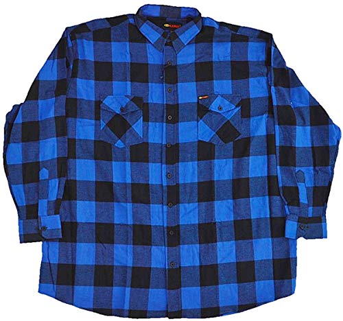 KAMRO Übergrößen Flanell-Hemd im Holzfäller Stil Blau/Schwarz kariert 9XL von KAMRO