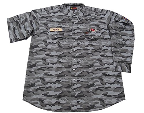 KAMRO Übergrößen ! Hemd Schwarz Camouflage mit Mini-Stickerei 10XL von KAMRO