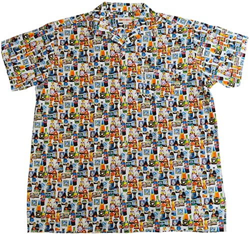KAMRO Übergrößen Kurzarm-Herren-Hawaiihemd Beer weiß 6XL von KAMRO