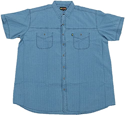 KAMRO Übergrößen Kurzarm-Herrenhemd Blau meliert 7XL von KAMRO