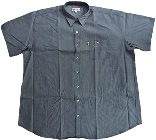 KAMRO Übergrößen Kurzarm-Herrenhemd Popeline Grau 5XL von KAMRO