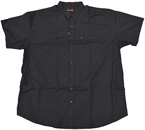 KAMRO Übergrößen Kurzarm-Herrenhemd Popeline Schwarz 5XL von KAMRO