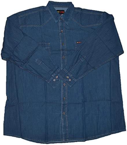 KAMRO Übergrößen dünnes Jeanshemd Dunkelblau 8XL von KAMRO