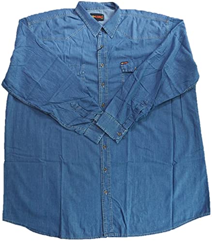 KAMRO Übergrößen dünnes Jeanshemd Hellblau 14XL von KAMRO