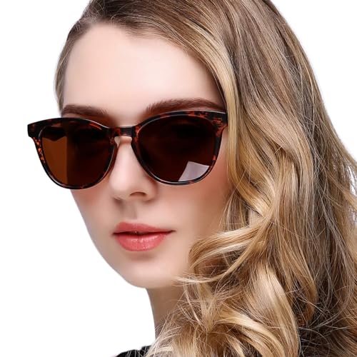 KANASTAL Sonnenbrille Damen Braun Klassisch Retro Vintage Sonnenbrillen Polarisiert mit UV400 Schutz Modische Frauen brille von KANASTAL