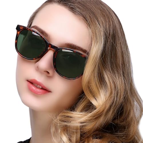 KANASTAL Sonnenbrille Damen Polarisiert Braun Klassisch Retro Frauen Sonnenbrillen Schmales Gesicht mit UV400 Schutz von KANASTAL