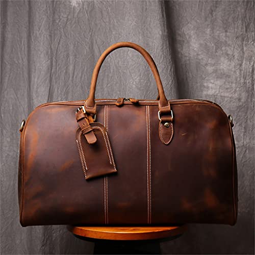 WSZTT Vintage Herren Handgepäcktasche Reisetasche Echtledertasche Große Kapazität Einzelschulter Messenger Für 14-Zoll-Laptop von KANBUN